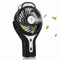 LuxLumi Tropic Humidifier Fan Spray Misting Portable Personal Handheld with Rechargeable Battery Operated for Travel Gym Kids Office Desk Bedroom Summer Festivals Camping Hiking (Black) - B07CVPZTLS